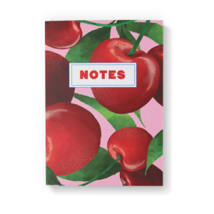 Pink, red, green cherry notepad.